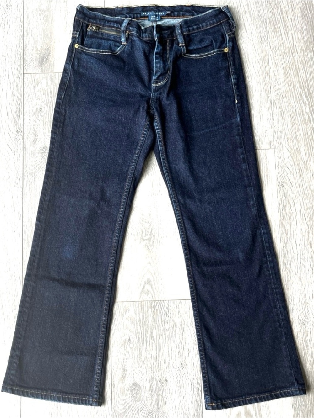 Ralph Lauren Tribeca 114 Dark Wash Bootcut Jeans Low Rise Y2K Size 28